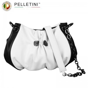 Pelletini black and white handbag