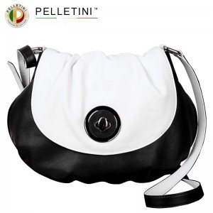 Pelletini black and white handbag