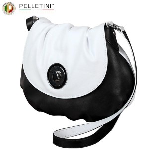 Pelletini black and white handbag