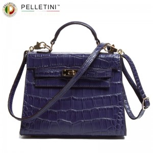 Pelletini blue croco handbag