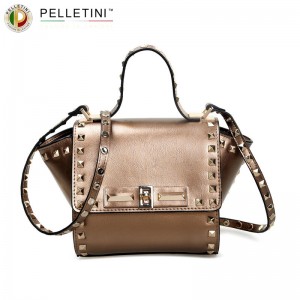 Pelletini bronze handbag